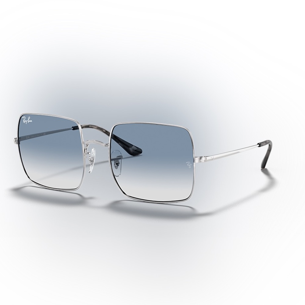 Ray-Ban Square 1971 Classic Silver Frame with Blue Gradient Lenses